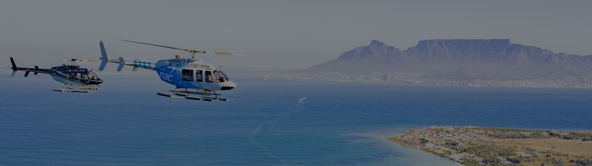 Nac Helicopter in flight over Cape Town