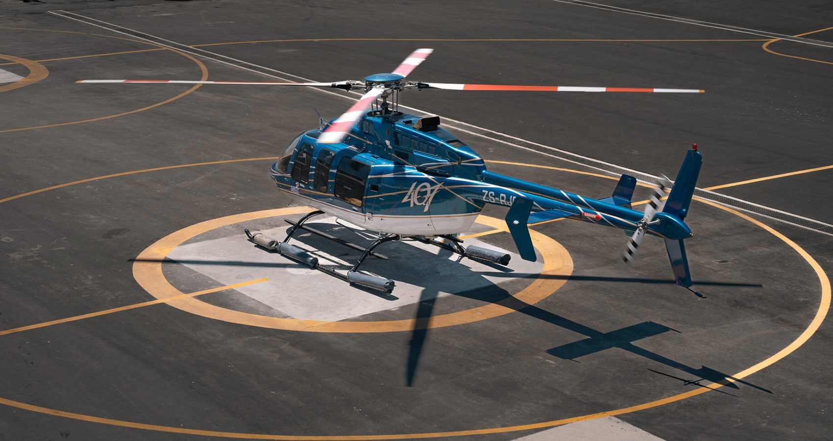 nac helicopter 407 asphalt helipad